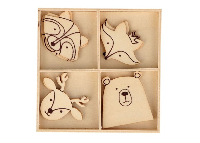 Ξύλινα Beary Christmas 12τεμ από 3-3,8cm Ξύλινα Beary Christmas 12τεμ από 3-3,8cm