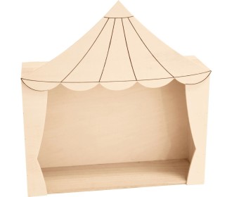 Ξύλινο ράφι σκηνή τσίρκου 32x10x34cm Ξύλινο ράφι σκηνή τσίρκου 32x10x34cm