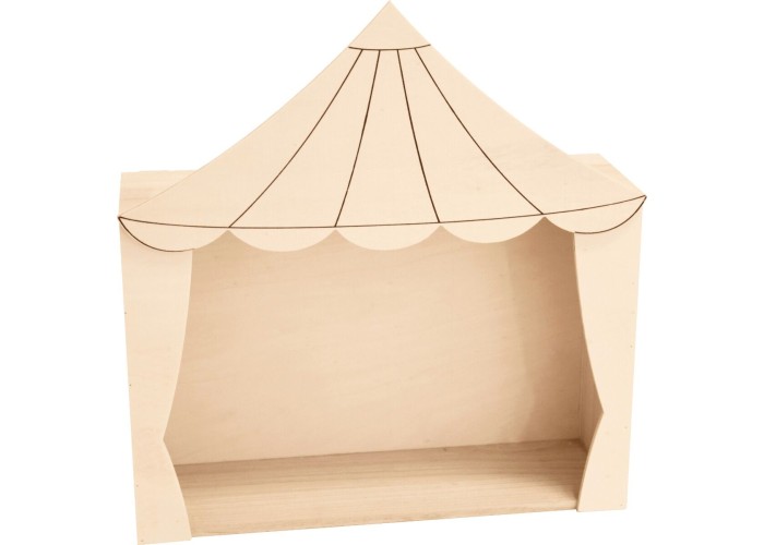 Ξύλινο ράφι σκηνή τσίρκου 32x10x34cm Ξύλινο ράφι σκηνή τσίρκου 32x10x34cm