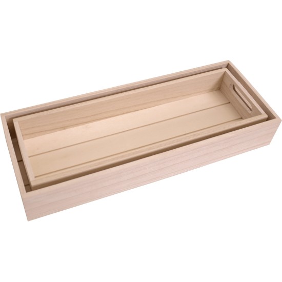 Σετ 2 ξύλινοι δίσκοι 40x15x6cm - 37x12x5cm Σετ 2 ξύλινοι δίσκοι 40x15x6cm - 37x12x5cm