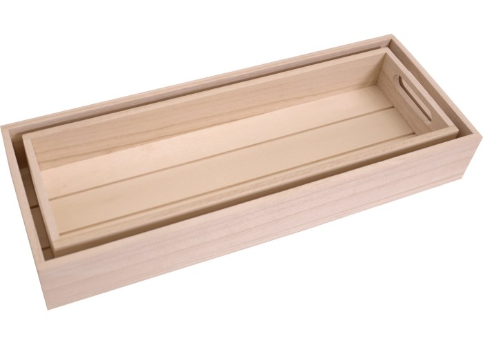 Σετ 2 ξύλινοι δίσκοι 40x15x6cm - 37x12x5cm Σετ 2 ξύλινοι δίσκοι 40x15x6cm - 37x12x5cm