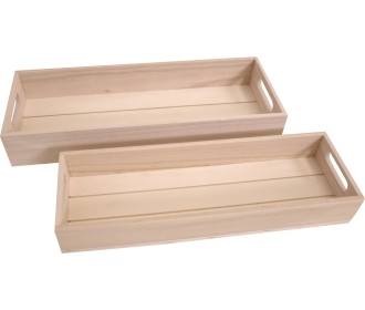 Σετ 2 ξύλινοι δίσκοι 40x15x6cm - 37x12x5cm Σετ 2 ξύλινοι δίσκοι 40x15x6cm - 37x12x5cm