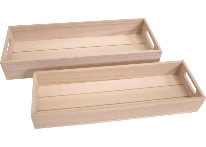 Σετ 2 ξύλινοι δίσκοι 40x15x6cm - 37x12x5cm Σετ 2 ξύλινοι δίσκοι 40x15x6cm - 37x12x5cm
