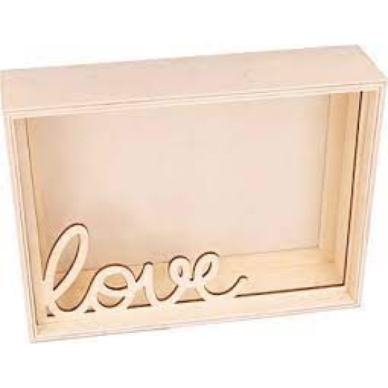 Ξύλινη κορνίζα 3D LOVE 20x15x5cm Ξύλινη κορνίζα 3D LOVE 20x15x5cm