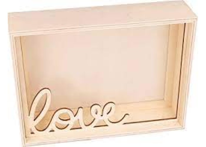 Ξύλινη κορνίζα 3D LOVE 20x15x5cm Ξύλινη κορνίζα 3D LOVE 20x15x5cm