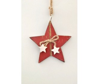 ΚΡΕΜ ΞΥΛ ΑΣΤΕΡΙ/2 ΑΣΤΕΡΙΑ 13X13X8CM RED ΚΡΕΜ ΞΥΛ ΑΣΤΕΡΙ/2 ΑΣΤΕΡΙΑ 13X13X8CM RED