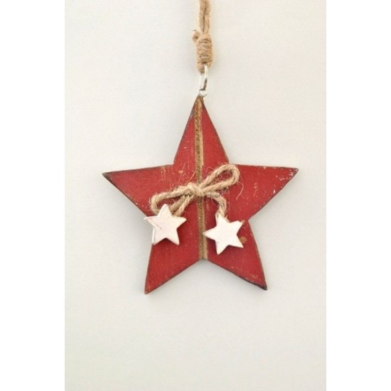 ΚΡΕΜ ΞΥΛ ΑΣΤΕΡΙ/2 ΑΣΤΕΡΙΑ 13X13X8CM RED ΚΡΕΜ ΞΥΛ ΑΣΤΕΡΙ/2 ΑΣΤΕΡΙΑ 13X13X8CM RED