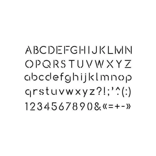 Στενσιλ ABC 10x15cm ( Συνολικό μέγεθος)