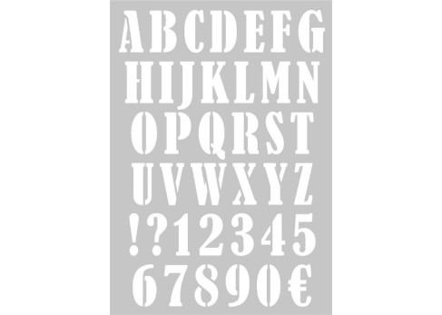 Στένσιλ Alphabet and Figures A3 30x40 Στένσιλ Alphabet and Figures A3 30x40