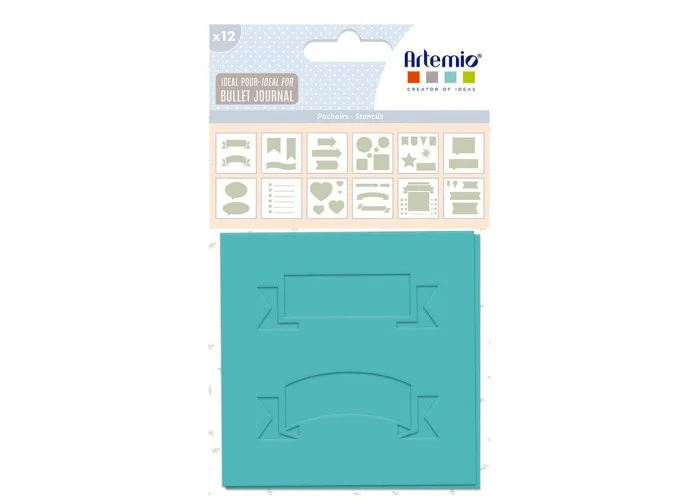 Σετ 12 στένσιλ 9X9cm ετικέτες
