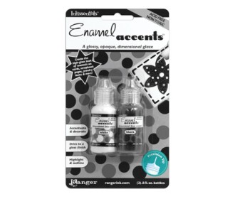 Enamel accents μαύρο άσπρο   (Εφέ σμάλτου)