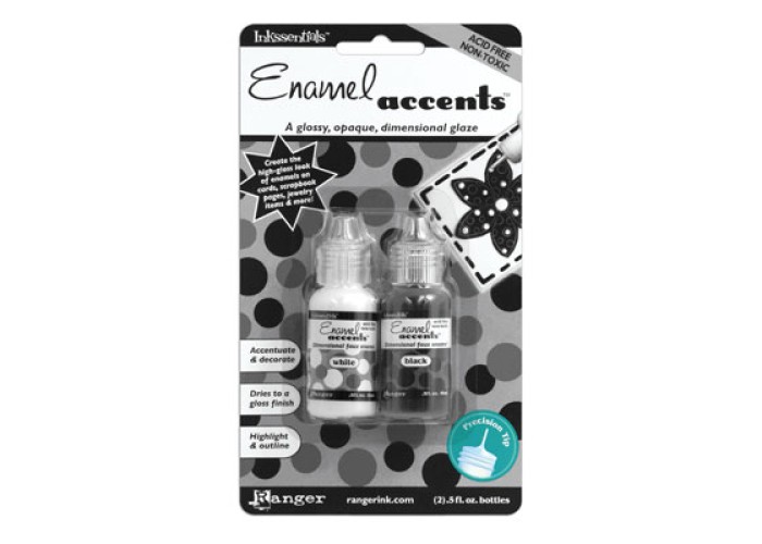 Enamel accents μαύρο άσπρο (Εφέ σμάλτου) Enamel accents μαύρο άσπρο (Εφέ σμάλτου)