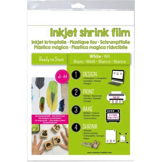 Shrink Plastic Λευκό Εκτυπώσιμο (InkJet) A4 5 Φύλλα