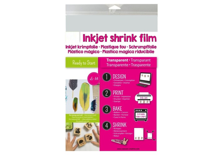 Shrink Plastic Διάφανο Εκτυπώσιμο (InkJet) A4 5 Φύλλα Shrink Plastic Διάφανο Εκτυπώσιμο (InkJet) A4 5 Φύλλα