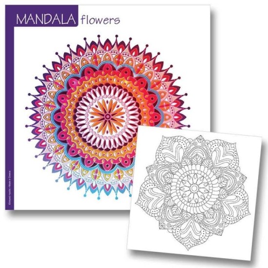 Βιβλίο ζωγραφικής mandala flowers 23x23εκ. 36φ Βιβλίο ζωγραφικής mandala flowers 23x23εκ. 36φ