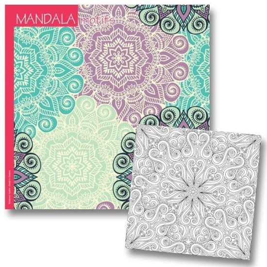 Βιβλίο ζωγραφικής mandala motifs 23x23εκ. 36φ. 120γρ.