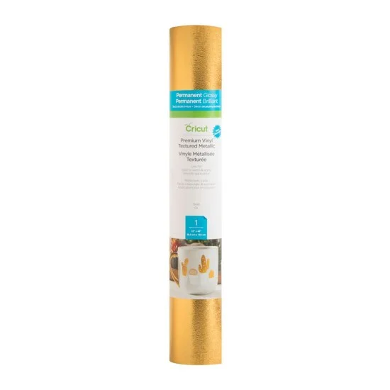 Cricut  Premium Vinyl ™ Textured Metallic, Gold 30.5cm x 122cm