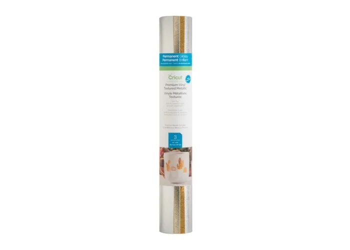 Cricut  Premium Vinyl ™ Textured Metallic,3φύλλα 30.5cm x 61cm Gold Silver Platinum