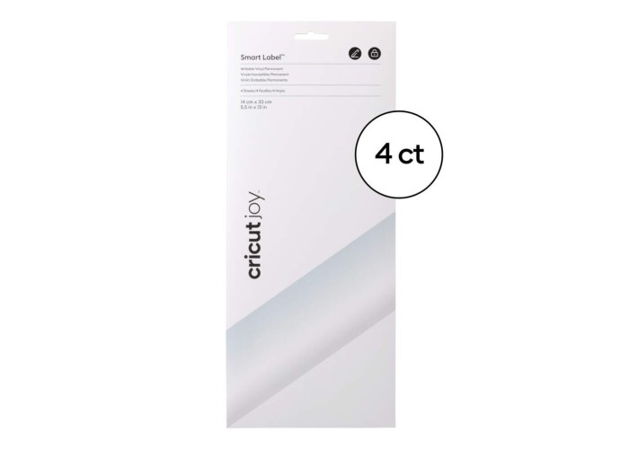 Cricut Joy™ Smart Label™ Writable Vinyl – Permanent, Transparent 33x14cm 4φύλλα Cricut Joy™ Smart Label™ Writable Vinyl – Permanent, Transparent 33x14cm 4φύλλα