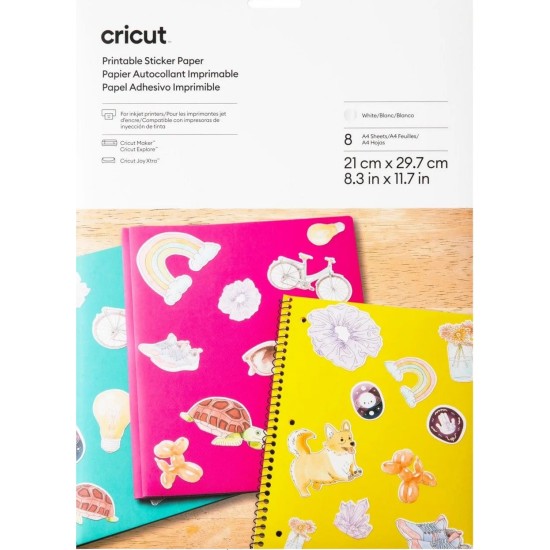 Cricut Λευκά Εκτυπώσιμα Φύλλα Για Δημιουργία Αυτοκόλλητου - 8φύλλα 21,5cm X 29.7cm Cricut Λευκά Εκτυπώσιμα Φύλλα Για Δημιουργία Αυτοκόλλητου - 8φύλλα 21,5cm X 29.7cm