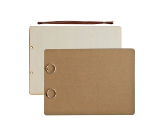 Βιβλίο ευχών 21,5χ16,5 , ξύλινα εξώφυλλα, 24φύλλα κραφτ , 300γρ