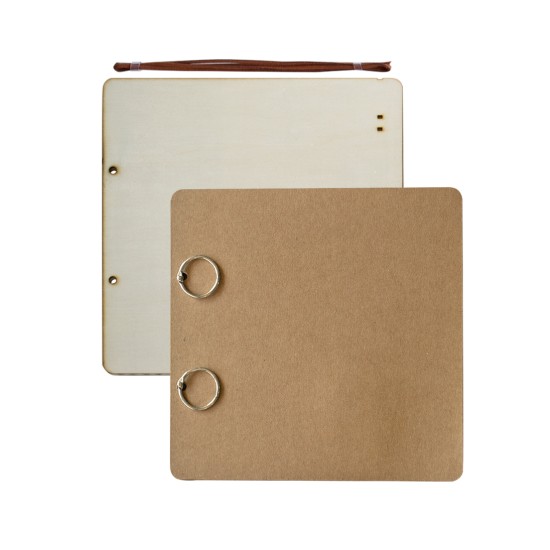 Βιβλίο ευχών 21cm x 21cm ,ξύλινα εξώφυλλα, 24 φύλλα κραφτ  , 300γρ