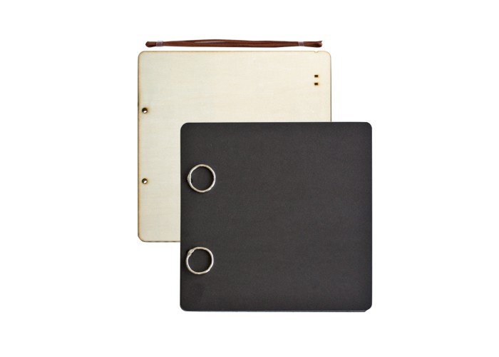  Βιβλίο ευχών 21cm x 21cm ,ξύλινα εξώφυλλα, 24φύλλα μάυρα , 350γρ 