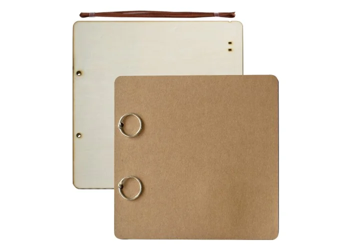 Βιβλίο ευχών 30cm x 30cm , ξύλινα εξώφυλλα, 24φύλλα κραφτ , 300γρ