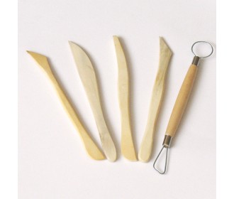 Εργαλεία πηλού 5τεμ ξύλινα 