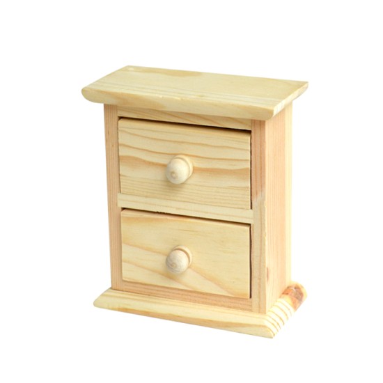 Ξύλινο ντουλαπάκι με 2 συρτάρια 10cm x 12cm x 5cm Ξύλινο ντουλαπάκι με 2 συρτάρια 10cm x 12cm x 5cm