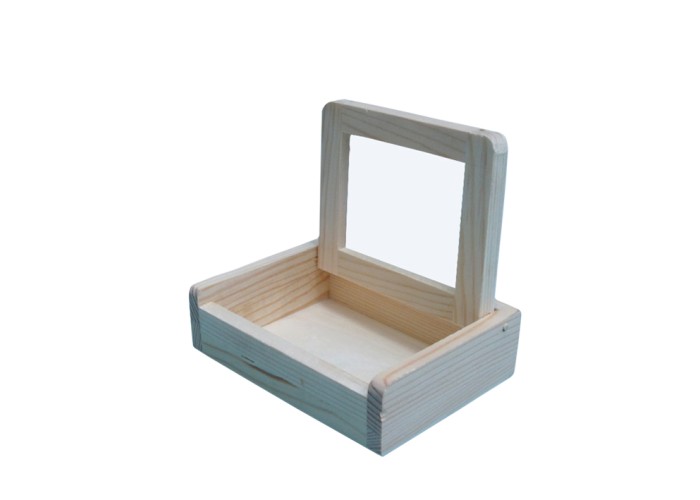 Ξύλινο κουτί με καθρέφτη 12cm x 9cm x 4cm Ξύλινο κουτί με καθρέφτη 12cm x 9cm x 4cm