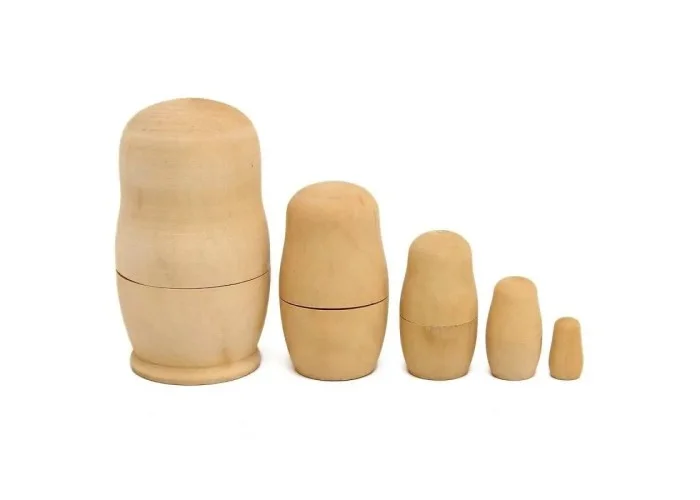 Σετ Ξύλινες κούκλες 5τεμ (από 12cm-2.50cm)