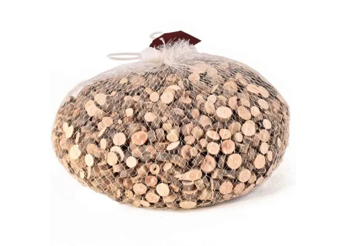 Μίνι ξύλινες ροδέλες  0.8cm ύψος x 1.2cm διάμετρος 1kg