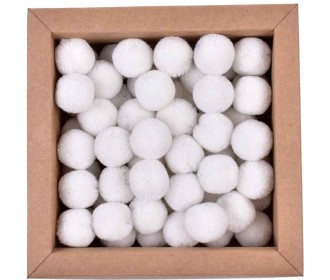 Πομ πομ 20mm 60 τεμάχια - White Soft Merino Wool Πομ πομ 20mm 60 τεμάχια - White Soft Merino Wool