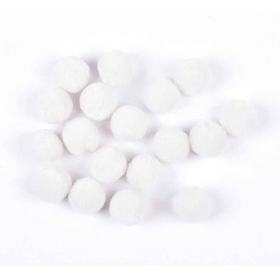 Πομ πομ 20mm 60 τεμάχια - White Soft Merino Wool Πομ πομ 20mm 60 τεμάχια - White Soft Merino Wool