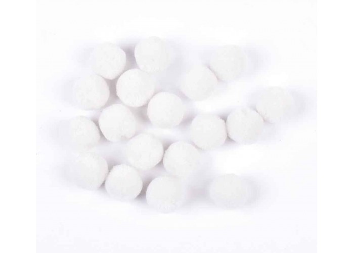 Πομ πομ 20mm 60 τεμάχια - White Soft Merino Wool Πομ πομ 20mm 60 τεμάχια - White Soft Merino Wool
