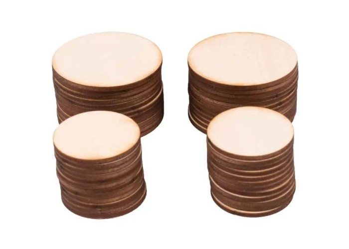 Ξύλινες Ροδέλες 40τεμ ( 20τεμ 4cm Και 20τεμ 5,6cm)