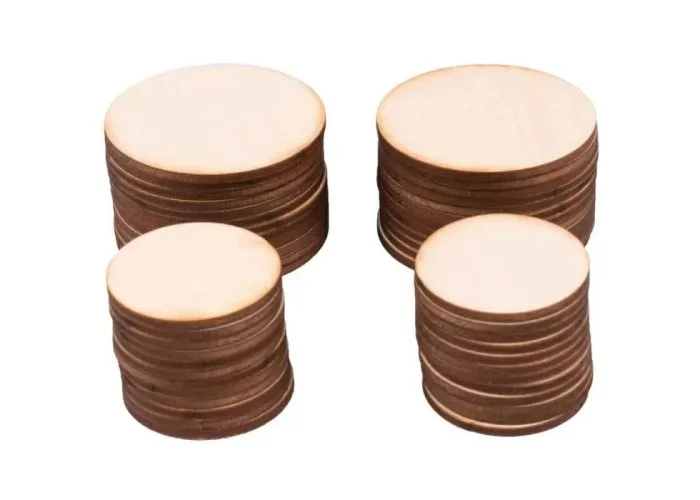 Ξύλινες Ροδέλες 40τεμ ( 20τεμ 4cm Και 20τεμ 5,6cm)