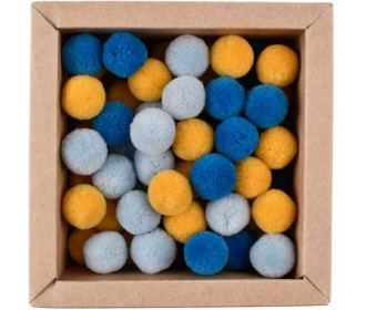 Πομ Πομ 20mm 60 Τεμάχια - Mix Κίτρινο Μπλέ Γαλάζιο Soft Merino Wool Πομ Πομ 20mm 60 Τεμάχια - Mix Κίτρινο Μπλέ Γαλάζιο Soft Merino Wool