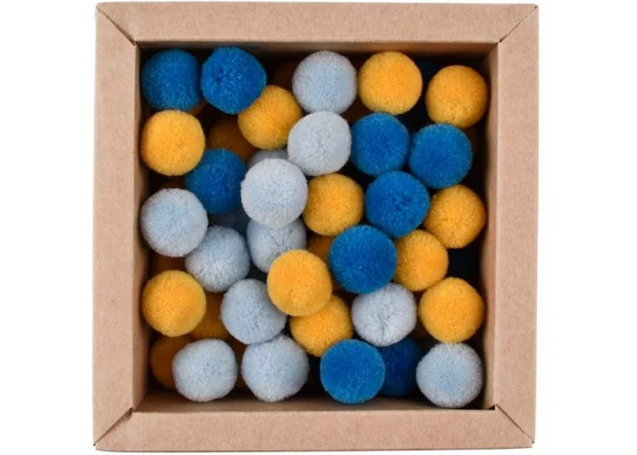 Πομ Πομ 20mm 60 Τεμάχια - Mix Κίτρινο Μπλέ Γαλάζιο Soft Merino Wool Πομ Πομ 20mm 60 Τεμάχια - Mix Κίτρινο Μπλέ Γαλάζιο Soft Merino Wool