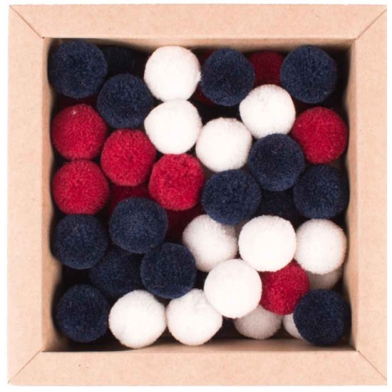 Πομ πομ 20mm 60 τεμάχια - Mix Άσπρο Navy Κόκκινο Soft Merino Wool Πομ πομ 20mm 60 τεμάχια - Mix Άσπρο Navy Κόκκινο Soft Merino Wool