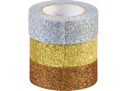 Heyda Glitter Αυτοκόλλητες ταινίες 3τεμ x 3m x 1,5cm Silver Gold Copper Heyda Glitter Αυτοκόλλητες ταινίες 3τεμ x 3m x 1,5cm Silver Gold Copper
