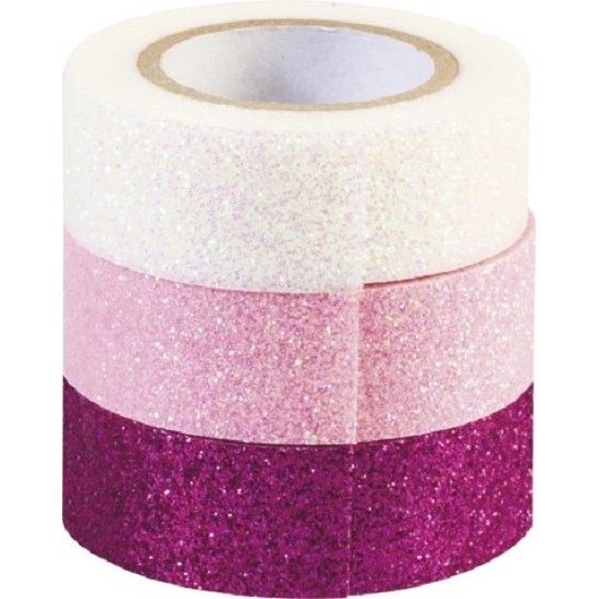 Heyda Glitter Αυτοκόλλητες ταινίες 3τεμ x 3m x 1,5cm White, Pink ,Hot Pink Heyda Glitter Αυτοκόλλητες ταινίες 3τεμ x 3m x 1,5cm White, Pink ,Hot Pink