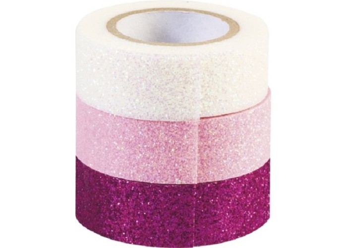 Heyda Glitter Αυτοκόλλητες ταινίες 3τεμ x 3m x 1,5cm White, Pink ,Hot Pink Heyda Glitter Αυτοκόλλητες ταινίες 3τεμ x 3m x 1,5cm White, Pink ,Hot Pink