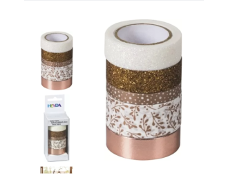 Διακοσμητικές Αυτοκόλλητες Ταινίες Rose gold και glitter  - 5 Ρολλά  ( 5m/ κάθε τεμ)