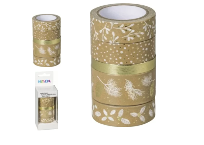 Διακοσμητικές αυτοκόλλητες ταινίες Nature Gold/White με μεταλλικές λεπτομέρειες - 5 ρολλά Διακοσμητικές αυτοκόλλητες ταινίες Nature Gold/White με μεταλλικές λεπτομέρειες - 5 ρολλά