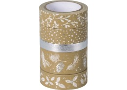 Διακοσμητικές αυτοκόλλητες ταινίες Nature Silver/White με ασημένιες λεπτομέρειες - 5 ρολλά Διακοσμητικές αυτοκόλλητες ταινίες Nature Silver/White με ασημένιες λεπτομέρειες - 5 ρολλά