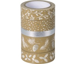 Διακοσμητικές αυτοκόλλητες ταινίες Nature Silver/White με ασημένιες λεπτομέρειες - 5 ρολλά Διακοσμητικές αυτοκόλλητες ταινίες Nature Silver/White με ασημένιες λεπτομέρειες - 5 ρολλά