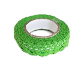 Αυτοκόλλητη δανδελοκορδέλα 15mm x 2m -πράσινη Αυτοκόλλητη δανδελοκορδέλα 15mm x 2m -πράσινη