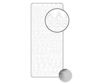 Αυτοκολλητα λατινικό αλφάβητο ασημί  1,5cm 112τεμ 